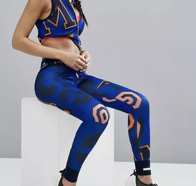 Adidas Stella McCartney Printed Leggings Size Small Women’s Ankle Zip Detail • $49.99