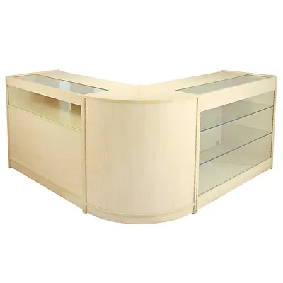 £549.99 • Buy Shop Retail Counter Maple Retail Display Storage Cabinets Glass Shelve Lockable 