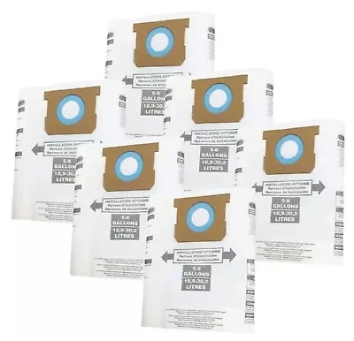 $12.99 • Buy For Shop-Vac 90661 Bag Type E For 5-8 Gallon Vacuum - 9066100 Bags (6 Pack)
