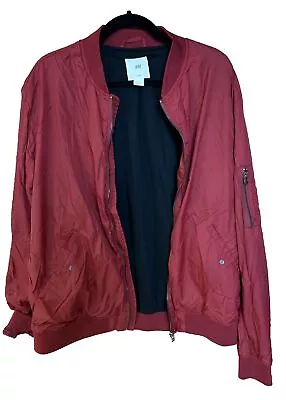 H&M Men’s Bomber Jacket Burgundy Size Large • $15