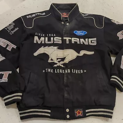 VTG Jeff Hamilton JH Designs 45th Ford Mustang Cobra SVT Racing Jacket Sz Medium • $149