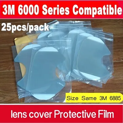 25pk Respirator Lens Cover 3M 6885 Protective Film 3M 6800 6900 Compatible • $49.50