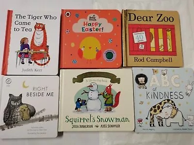 6 Board Books For Babies - Baby Touch Happy Easter Squirells Snowman & Dear Zoo • £11.95