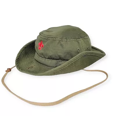 Vintage Boy Scouts Boonie Hat Bucket Cap Army OD Green Outdoor Hunting Fishing • $14.99