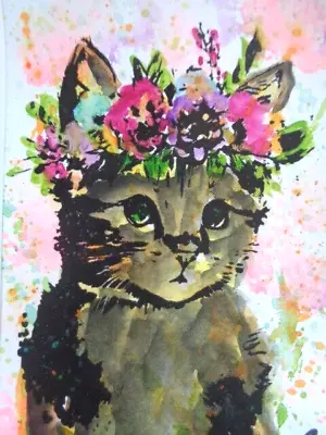 ACEO ATC  Sketch  -  KITTY CAT  Art   *****  SALE!! • $9.99