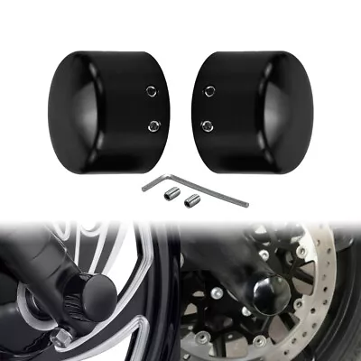 Black Front Axle Cap Nut Cover Fit For Harley Touring Road Glide  Sportster Dyna • $9.49