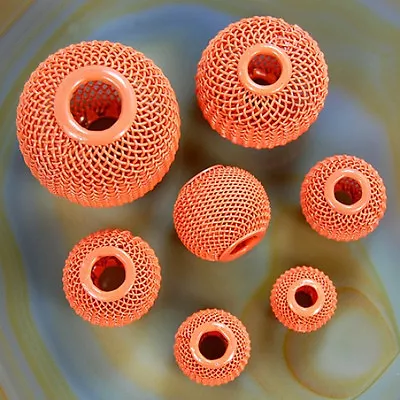 Orange Findings Craft Spacer Mesh Round Beads 30252018161412mm Pick • $4.89