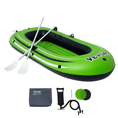 VEVOR Inflatable Boat 2-Person 500 Lbs Dinghy Dive Fishing Boat W/Oars&Pump  • $50.99