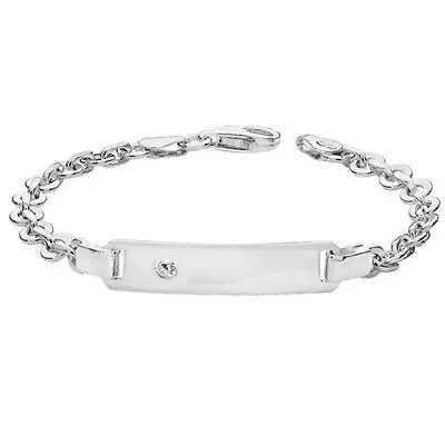 925 Sterling Silver Solid Baby Link ID Personalised Children Bracelet 5.5  • £32.72