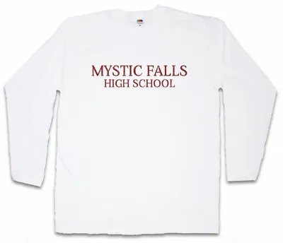 Mystic Falls High School Men Long Sleeve T-Shirt Vampire Diaries Symbol Logo • £27.59