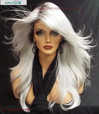  Angelica  Designer Wig ☆ #60 White Rooted Illumina R Long Flowing Waves Sexy • $239.50