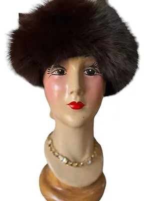 Vintage 70's  Fur Black Fox Hat • $21