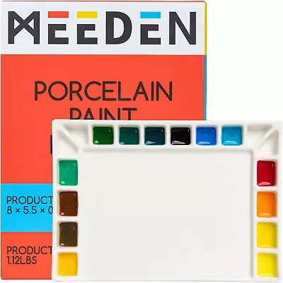 MEEDEN Ceramic Artist Paint Palette Mixing Porcelain Palette For Watercolor Go • £16.27