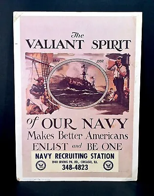 Vintage 1975 U.S. Navy Recruiting Office Original Vietnam Era Wall Poster • $90