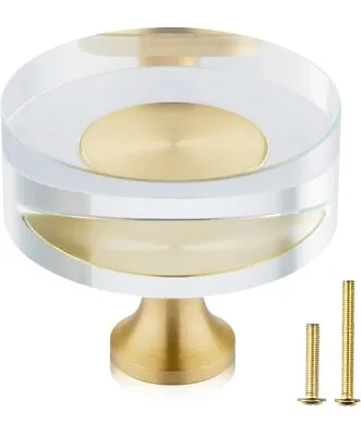 5pcs Glass Crystal Knobs Brass Drawer Knobs Dresser Pulls Modern Gold Cabinet... • $19.99