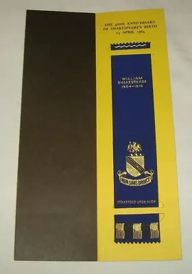 £6.95 • Buy William SHAKESPEARE 400th Anniversary Woven BOOKMARK 1964 Rare - Mint Condition