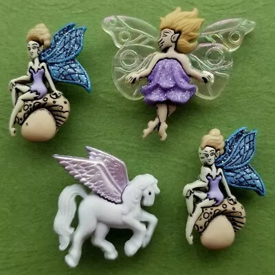Dress It Up Craft Buttons FAIRY PEGASUS Fantasy Magic Winged Horse Card Making • £3.25