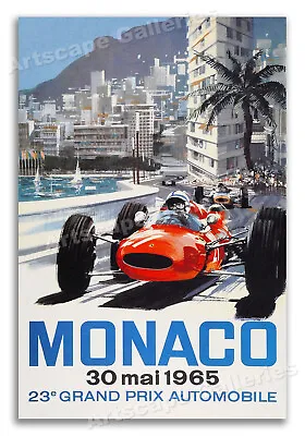 1965 Automotive Poster - Monaco Grand Prix Vintage Style Poster - 24x36 • $24.95