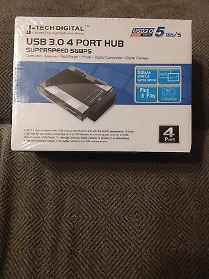 4 Port USB 3.0 Hub Super Speed 5Gbps NEW SEALED • $8