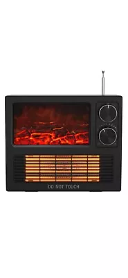 T9 Retro Small Electric Fireplace Heater 1000W Realistic 3D Flame Brand New • $20