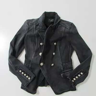 Decjuba Denim Jacket Womens Size 8 Black Button • $44.95