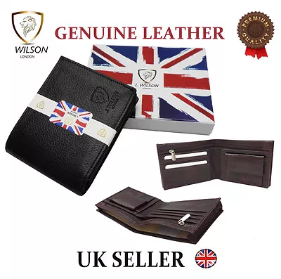 Designer J Wilson Genuine Mens Real Quality Leather Wallet Note Coin Purse Box • $27.29