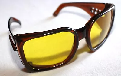 Vintage 60s New Acetate Oversized Mens Sunglasses Mineral Lenses Made In France • $127.38