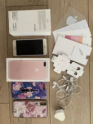 FULLY WORKING But CRACKED SCREEN Apple IPhone 7 Plus 32GB Rose Gold A1784 (GSM) • £0.99