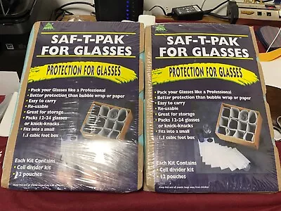 (2) Glass Pack Kit Packing Storage Moving Supplies 12 Divider + 12 Pouches New • $22.95