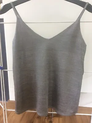 £2 • Buy Woman's Atmosphere Silver Shimmery Vest Top - Plainer Front, Marl Back - Size 12