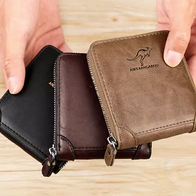 Men's RFID Blocking Leather Short Wallet Credit ID Card Cash Holder Purse AU • $14.99