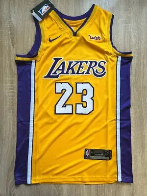 Los Angeles Lakers LeBron James #23 NBA Yellow Basketball Jersey T-shirt • £24.99