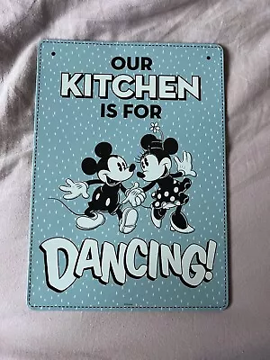 Mickey Mouse Our Kitchen Is For Dancing Light Blue Sign • £18