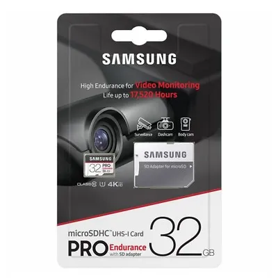 Samsung Pro Endurance 32GB Micro SD Card SDHC Surveillance DashCam Memory 100MBs • $19.95
