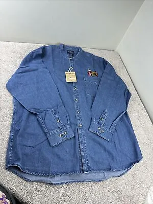 Vintage 90s McDonalds Denim Shirt Blue Cotton NOS Mens Size XXL • $69.06