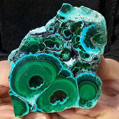 302G Natural Chrysocolla/Malachite Transparent Cluster Rough Mineral Sample • $11.50