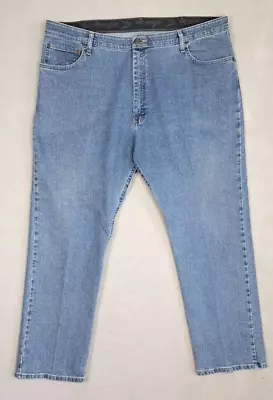 Wrangler Regular Fit Mens Flex Waistband Blue Denim Jeans 42 X 30 • $13.95