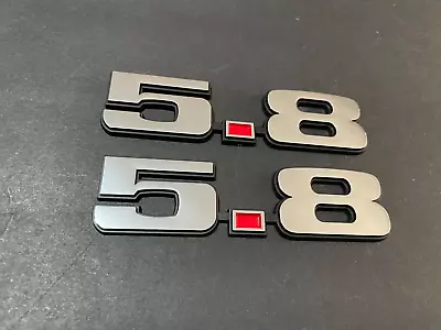 5.8 Liter 351 Windsor Cleveland Engine Emblem Badge In Chrome Black & Red - Pair • $18.20