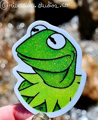 Kermit The Frog Muppet Vinyl Glitter Sticker 2  Original Cartoon Art • $4