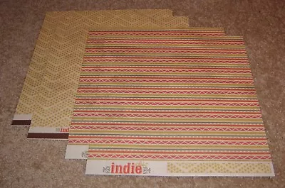 My Mind's Eye Double Sided Cardstock Paper(4)~Ginger  Travel  Stripes • $2.99