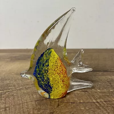 MULTI COLOR 5  Art Glass Angel Fish Figurine Murano Style Hand Blown • $12.90