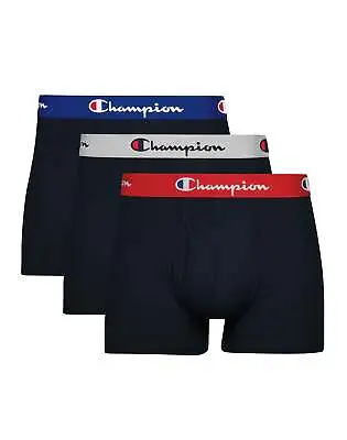Champion Trunk Underwear 3 Pack Mens Wicking Anti Odor Cottom Script Waistband • $24