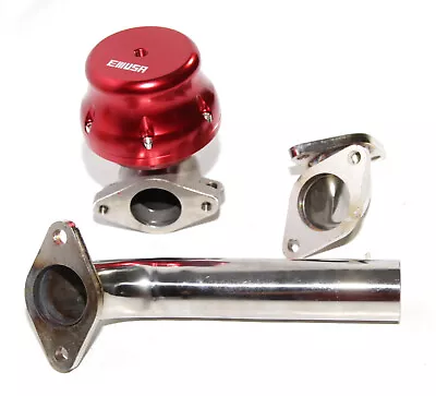 RED 35/38MM ADJ. Turbo External Wastegate+Dump Tube Pipe+Elbow Inlet Adapter • $96.99