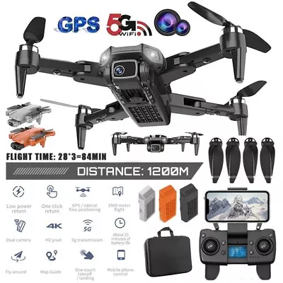 $158.29 • Buy 5G 4K GPS WIFI Drone FPV Wide Angle Selfie Camera Foldable RC Quadcopter Drones