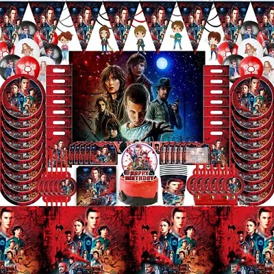 $8.52 • Buy Stranger Things Birthday Party Supplies Decoration Tableware Complete Party Set
