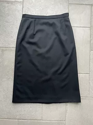 Jaeger Vintage Black Fine Wool Pencil Skirt • £15