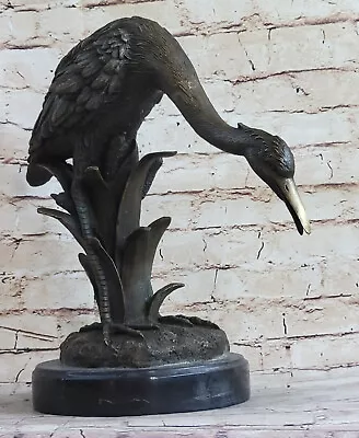 Handcrafted Bronze Sculpture Mars Crane Backyard Indoor Outdoor Large • $399