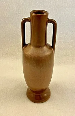 Vintage Brown Glazed Double Handled Urn Vase 6  • $12