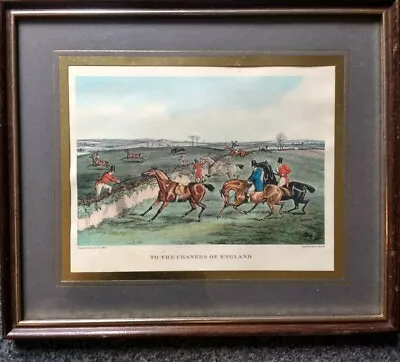 Antique Framed Hunting Engraving  To The Craners Of England  H. Alken E. Duncan • £14.99