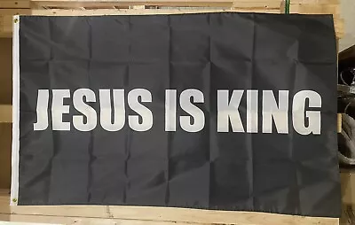 Jesus Is King Flag FREE SHIP Hope Faith God Lord Savior Prayer USA Sign 3x5’ • $19.95